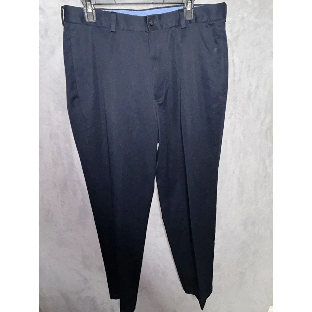 Brooks Brothers Advantage Chino Hudson Mens 34x32 Navy Blue Flat Front Pants
